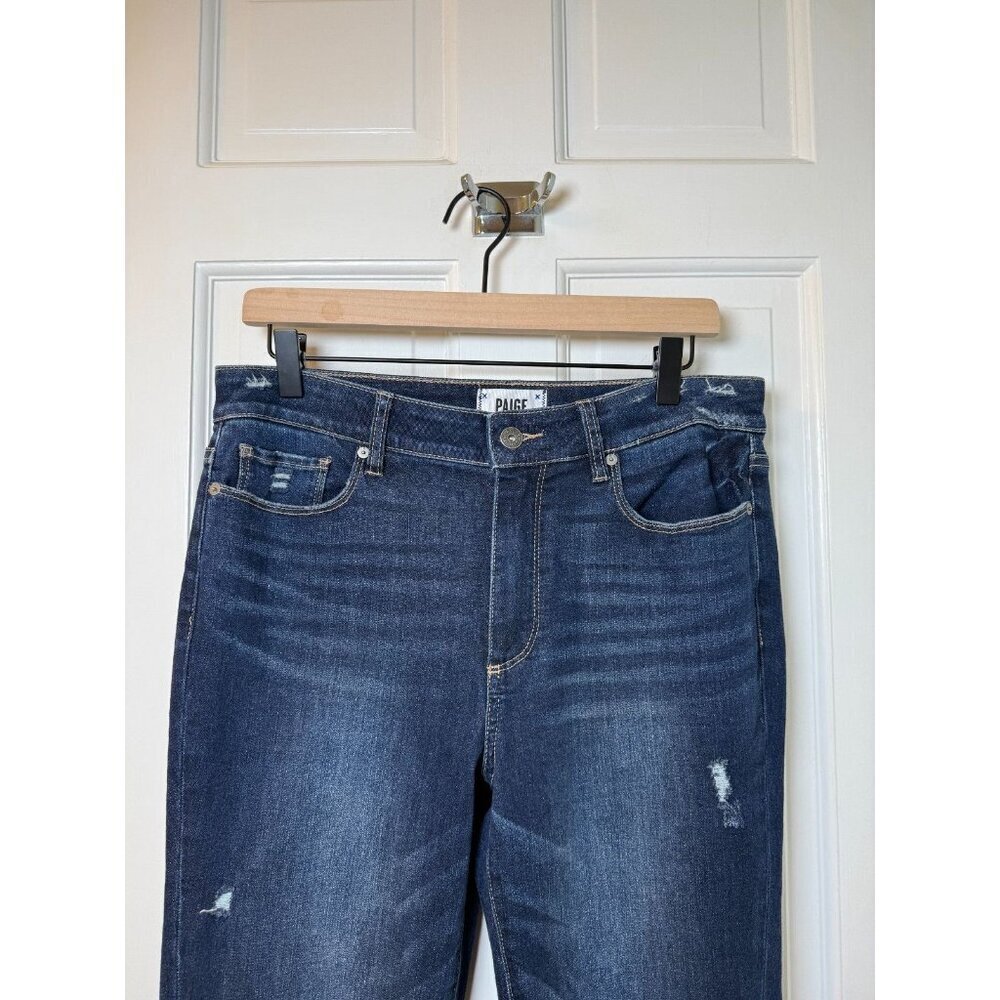 PAIGE High Rise Lou Lou Flare Jeans Twisted Seam Raw Hem Casabella Sz Size 31 - Picture 4 of 16